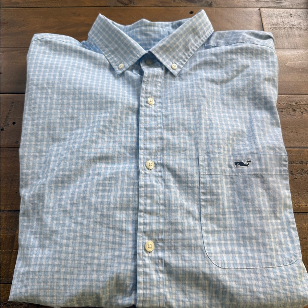 Vineyard Vines Men's Blue Gingham Shirt size XL